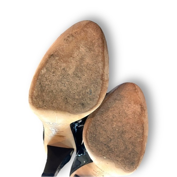 JIMMY CHOO | $770 Black Patent Leather Peep Toe Pump Made in Italy Size 37 - Picture 10 of 10